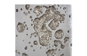Phillips Collection Splotch Rectangular Silver Leaf Wall Art - Modern Organic Design with Sculptural Texture for Any Space PH94510