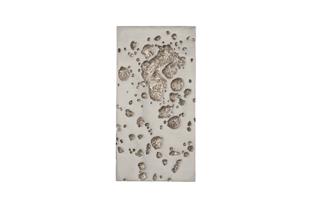 Phillips Collection Splotch Rectangular Silver Leaf Wall Art - Modern Organic Design with Sculptural Texture for Any Space PH94510
