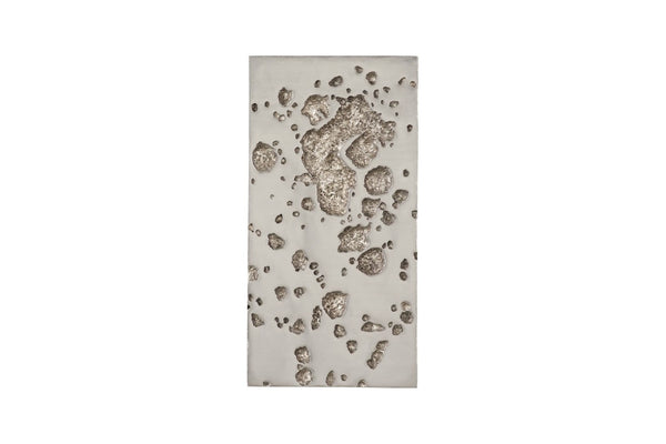 Phillips Collection Splotch Rectangular Silver Leaf Wall Art - Modern Organic Design with Sculptural Texture for Any Space PH94510