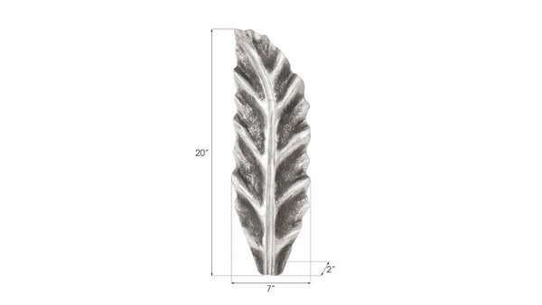 Phillips Collection Petiole Wall Leaf Art - Striking Oversized Botanical Sculpture for Luxurious Home Décor Elegance Silver, SM, Version A PH94514