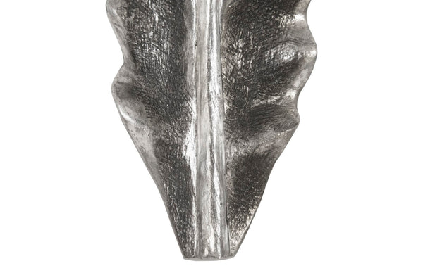 Phillips Collection Petiole Wall Leaf Art - Striking Oversized Botanical Sculpture for Luxurious Home Décor Elegance Silver, SM, Version B PH94515