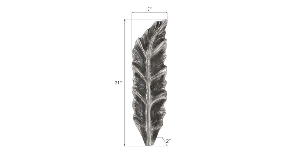 Phillips Collection Petiole Wall Leaf Art - Striking Oversized Botanical Sculpture for Luxurious Home Décor Elegance Silver, SM, Version B PH94515