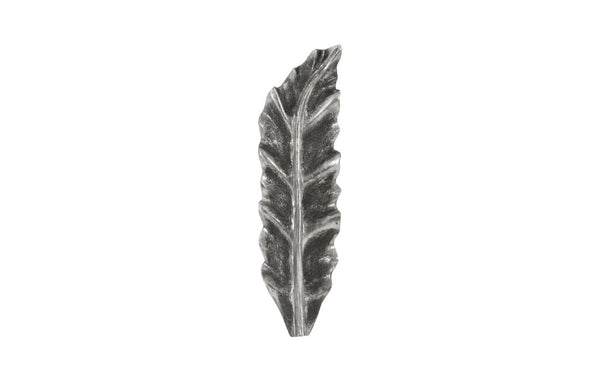 Phillips Collection Petiole Sculptural Leaf Wall Art Hand Finished Cast Resin for Gallery and High Ceiling Rooms Silver 7 L x 2 W x 21 H PH94515