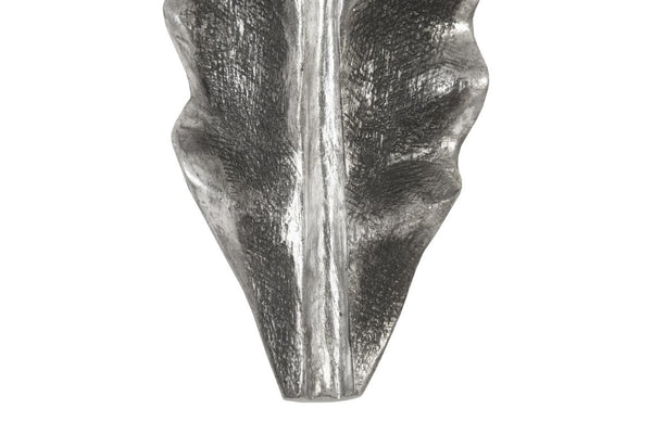 Phillips Collection Petiole Sculptural Leaf Wall Art Hand Finished Cast Resin for Gallery and High Ceiling Rooms Silver 7 L x 2 W x 21 H PH94515