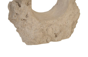 Phillips Collection Colossal Cast Stone Sculpture - Striking Modern Organic Design for Indoor and Outdoor Spaces Double Hole, Roman Stone PH94517