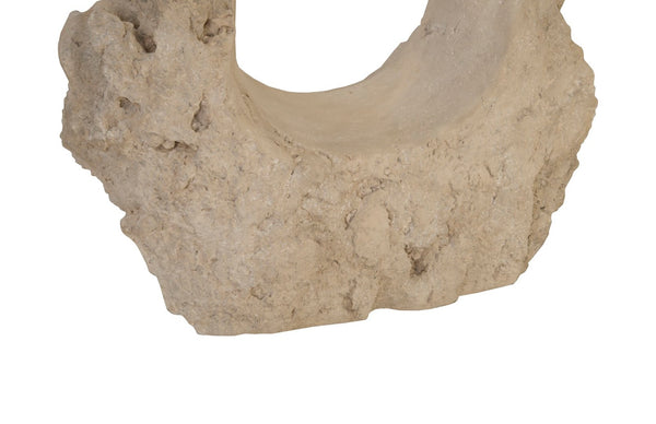 Phillips Collection Colossal Cast Stone Sculpture - Striking Modern Organic Design for Indoor and Outdoor Spaces Double Hole, Roman Stone PH94517