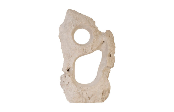 Phillips Collection Colossal Cast Stone Sculpture - Striking Modern Organic Design for Indoor and Outdoor Spaces Double Hole, Roman Stone PH94517