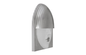 Phillips Collection Fashion Faces Wall Art – Modern Sculptural Design in Crisp White and Bright Silver for Chic Decor Large, Kiss, White and Silver Leaf PH94745