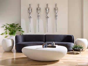 Phillips Collection Lloyd Wall Sculpture - Striking Mid-Century Modern Art Piece by Raymond Waite for Home Décor Resin, Silver Leaf PH95573