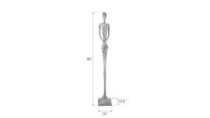 Phillips Collection Lottie Sculpture - Mid-Century Modern Elegance with Handcrafted Texture for Stylish Home Decor Resin, Liquid Silver PH95577