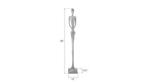 Phillips Collection Lottie Figurative Floor Sculpture Hammered Resin Silver Finish Mid-Century Modern Decor PH95577