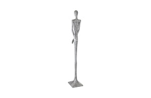 Phillips Collection Lloyd Sculpture - Striking Mid-Century Modern Accent with Textured Finish for Stylish Home Decor Resin, Liquid Silver PH95578
