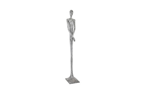 Phillips Collection Lloyd Sculpture - Striking Mid-Century Modern Accent with Textured Finish for Stylish Home Decor Resin, Liquid Silver PH95578