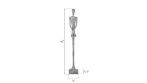 Phillips Collection Lloyd Sculpture - Striking Mid-Century Modern Accent with Textured Finish for Stylish Home Decor Resin, Liquid Silver PH95578