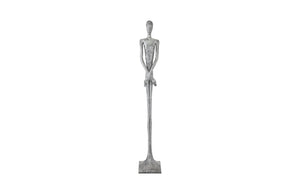 Phillips Collection Lloyd Sculpture - Striking Mid-Century Modern Accent with Textured Finish for Stylish Home Decor Resin, Liquid Silver PH95578