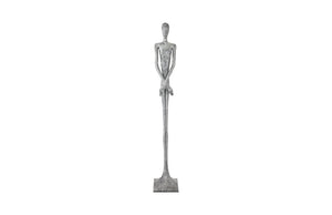 Phillips Collection Lloyd Tall Resin Floor Sculpture Hammered Silver Finish Mid-Century Organic Figurative Art PH95578