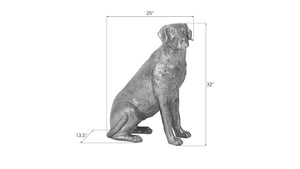 Phillips Collection Labrador, Sitting Dog Sculpture Resin Floor Statue with Metallic Silver Finish 32 Inches PH95581