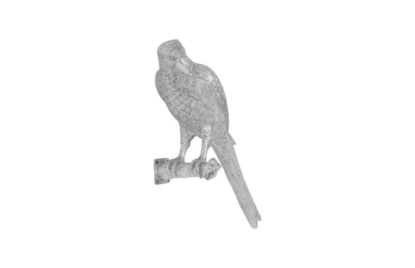 Phillips Collection Parrot Left-Facing Wall Art in Silver Leaf Finish – Elegant Resin Sculpture for Modern Decor PH95595