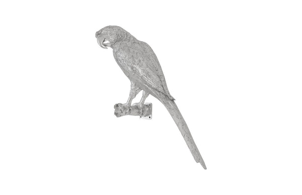 Phillips Collection Parrot Left-Facing Wall Art in Silver Leaf Finish – Elegant Resin Sculpture for Modern Decor PH95595