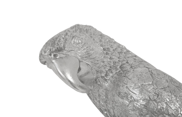 Phillips Collection Parrot Left-Facing Wall Art in Silver Leaf Finish – Elegant Resin Sculpture for Modern Decor PH95595