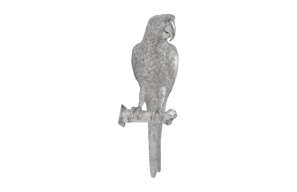 Phillips Collection Parrot Left-Facing Wall Art in Silver Leaf Finish – Elegant Resin Sculpture for Modern Decor PH95595