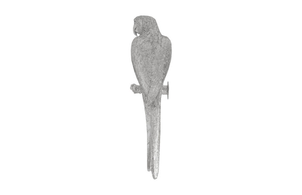 Phillips Collection Parrot Left-Facing Wall Art in Silver Leaf Finish – Elegant Resin Sculpture for Modern Decor PH95595