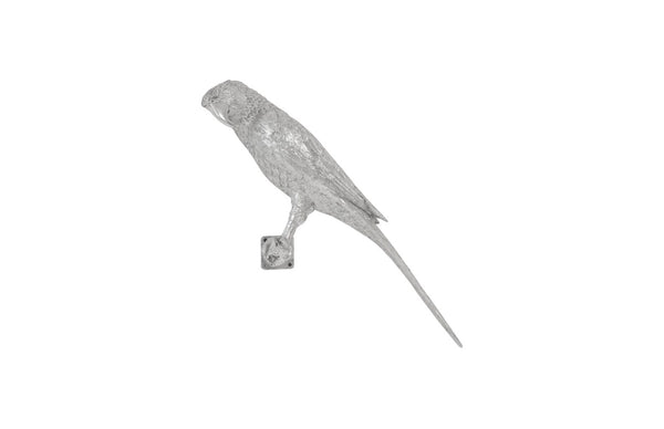 Phillips Collection Parrot Left-Facing Wall Art in Silver Leaf Finish – Elegant Resin Sculpture for Modern Decor PH95595