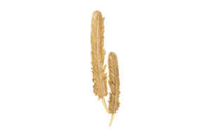 Phillips Collection Feathers Wall Art - Modern Organic Silver Sculptures for Elegant Home Decor and Contemporary Style Large, Gold Leaf, Set of 2 PH95596