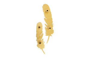 Phillips Collection Feathers Wall Art - Modern Organic Silver Sculptures for Elegant Home Decor and Contemporary Style Large, Gold Leaf, Set of 2 PH95596
