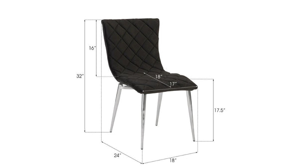 Phillips Collection Cayman Upholstered Dining Chair Polished Steel Base Contemporary Fabric Seat PH96681