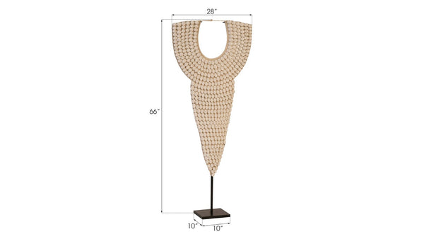 Phillips Collection Shell Necklace Sculpture on Stand - Handmade Coastal Art Piece for Elegant Home Décor & Accents PH96689