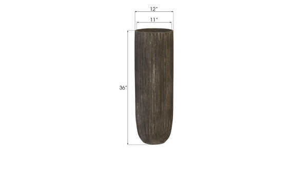 Phillips Collection Fluted Column Tall Resin Planter Handcrafted Aged Finish for Outdoor Terraces and Loggias PH97031