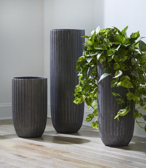 Phillips Collection Fluted Column Tall Resin Planter Handcrafted Aged Finish for Outdoor Terraces and Loggias PH97031