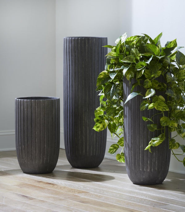 Phillips Collection Fluted Column Tall Resin Planter Handcrafted Aged Finish for Outdoor Terraces and Loggias PH97031
