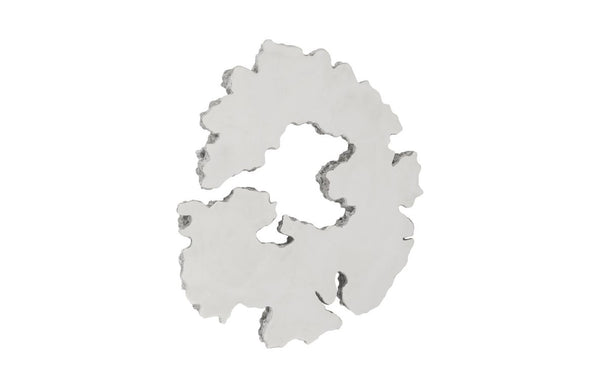 Phillips Collection Lava Stone Finish Resin Wall Sculpture with Mirror Polished Stainless Steel Border PH97071