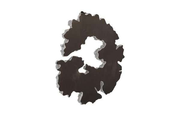 Phillips Collection Lava Stone Finish Resin Wall Sculpture with Mirror Polished Stainless Steel Border PH97071