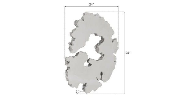 Phillips Collection Lava Stone Finish Resin Wall Sculpture with Mirror Polished Stainless Steel Border PH97071