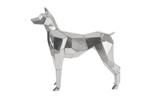 Phillips Collection Crazy Cut Dog Faceted Stainless Steel Floor Sculpture Modern Art Statement Piece PH97073