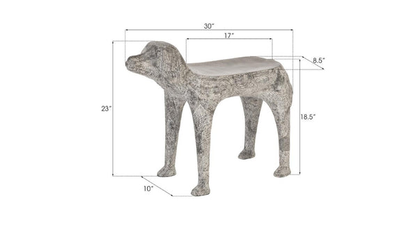 Phillips Collection Dog Sculptural Side Table with Iridescent Pen Shell Inlay for Eclectic Living Spaces PH97074