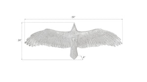 Phillips Collection Soaring Eagle Wall Art – Striking Silver Sculpture for Elegant Modern Decor and Dynamic Gallery Displays Resin, Silver Leaf, SM PH97144