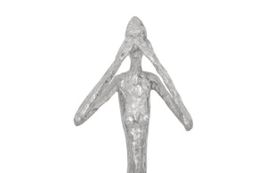 Phillips Collection See, Speak, Hear No Evil Wall Art Trio - Modern Sculptural Decor for Stylish Home Interiors Silver Leaf, Set Of 3 PH97353
