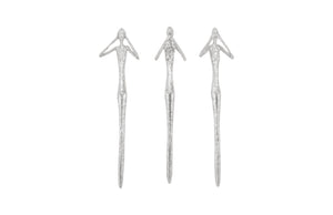 Phillips Collection See, Speak, Hear No Evil Wall Art Trio - Modern Sculptural Decor for Stylish Home Interiors Silver Leaf, Set Of 3 PH97353