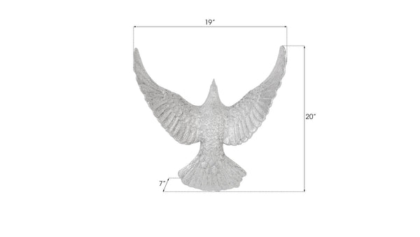 Phillips Collection Dove Wall Art, Elegant Metallic Birds For Dynamic Gallery Displays And Stunning Home Decor Silver Resin Ph97540