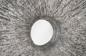 Phillips Collection Convergence Mirror: Artisan Gold-Leafed Wall Decor with Sculptural Design for Modern Interiors Resin, Silver Leaf PH97629