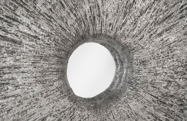 Phillips Collection Convergence Mirror: Artisan Gold-Leafed Wall Decor with Sculptural Design for Modern Interiors Resin, Silver Leaf PH97629