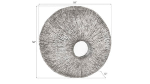 Phillips Collection Convergence Mirror: Artisan Gold-Leafed Wall Decor with Sculptural Design for Modern Interiors Resin, Silver Leaf PH97629