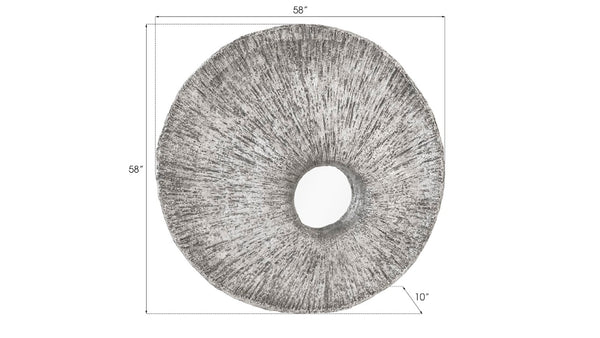 Phillips Collection Convergence Mirror: Artisan Gold-Leafed Wall Decor with Sculptural Design for Modern Interiors Resin, Silver Leaf PH97629