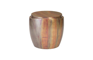 Phillips Collection Sweep Acid Washed Copper Leaf Artisan Resin Side Table for Eclectic Mixed Metal Interiors PH97644