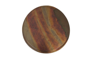 Phillips Collection Sweep Acid Washed Copper Leaf Artisan Resin Side Table for Eclectic Mixed Metal Interiors PH97644