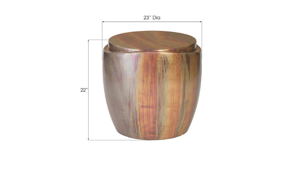 Phillips Collection Sweep Acid Washed Copper Leaf Artisan Resin Side Table for Eclectic Mixed Metal Interiors PH97644